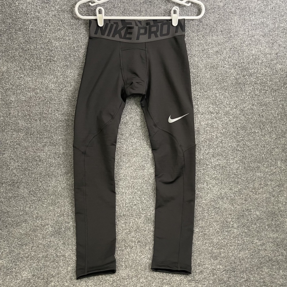 Nike Pro Warm Youth Boys Training Tights Size XL Black Dri-FIT 856124